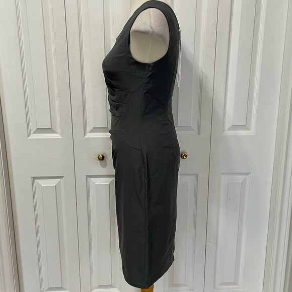 Chic One Shoulder Grey Ruched Dress Size Large - Picture 3 of 8